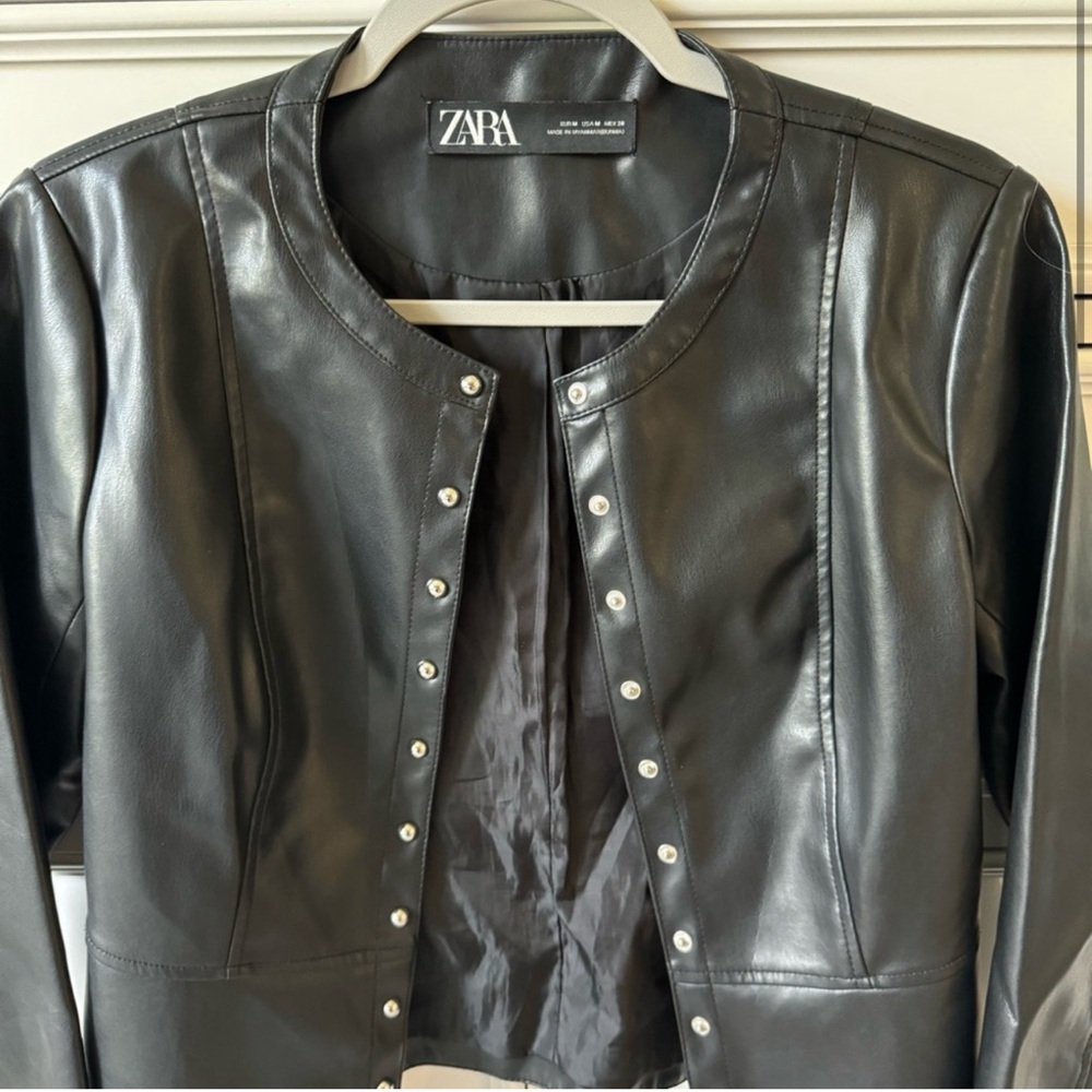 Zara Faux Leather Jacket - Picture 9 of 13